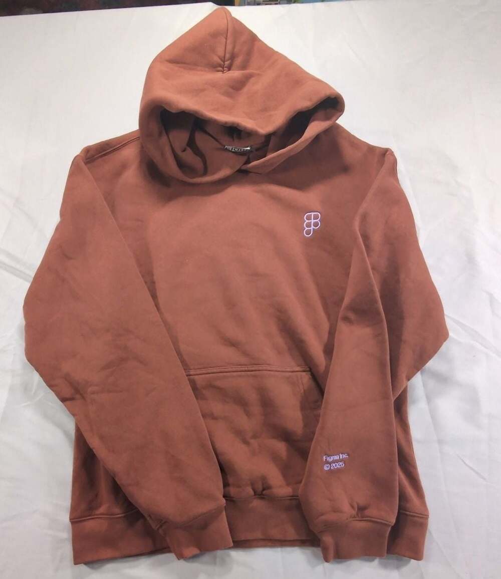 Figma Inc. Brown Pullover Hoodie with Logo Embroidery Size XL